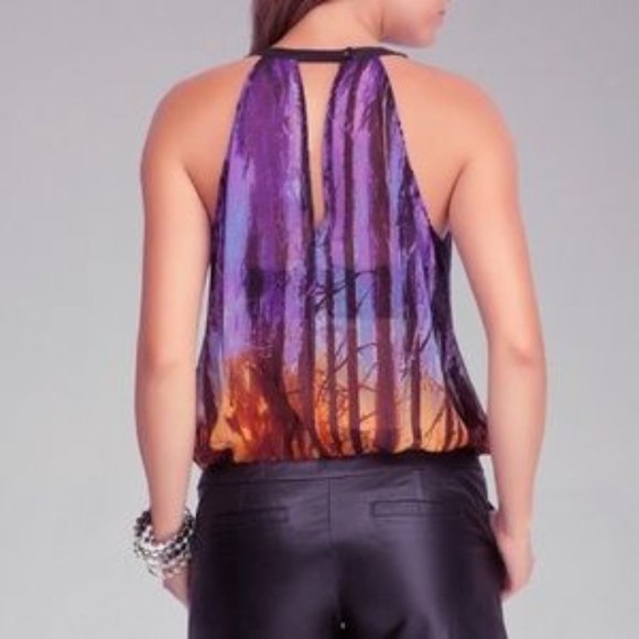 bebe Tops - 3/$30 Bebe circle neck dream forest wrap top XS